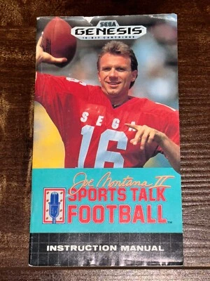 Joe Montana II Sports Talk Football 2 Sega Genesis Game Instruction Manual Only - Image 1 of 4