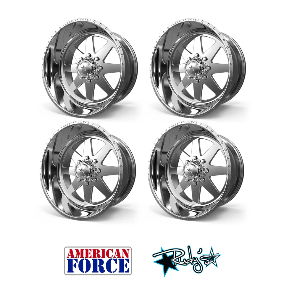 (4) 20x10 American Force Polished Independence Wheels For Chevy GMC Ford Dodge - Image 1 of 1