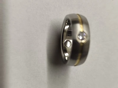 Edelstahlring Gr. 17 mit Stein + Magnet, Energetix nagelneu Magnetschmuck Bingen - Bild 1 von 3