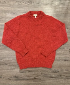 VTG L.L. Bean Wool Red Knit Sweater Crewneck Size L Made in USA - Picture 1 of 4