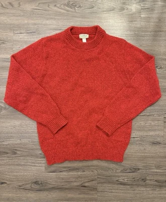 VTG L.L. Bean Wool Red Knit Sweater Crewneck Size L Made in USA - Image 1 of 4