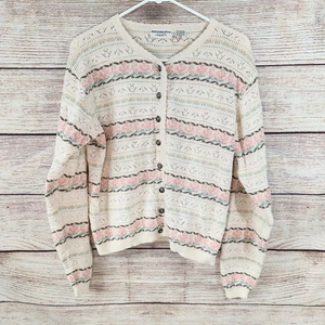 Cardigan maglione vintage Abercrombie & Fitch Granny Cottagecore Medium - Foto 1 di 8
