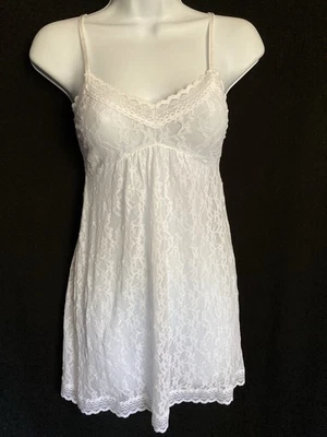Eberjey White Amaya Sheer Lace Chemise Slip, NWT Sz S - Image 1 of 4