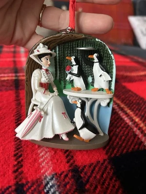 MARY POPPINS & PENGUIN WAITERS Disney SKETCHBOOK ORNAMENT 2018 Jolly Holiday - Image 1 of 4