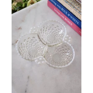 Anchor Hocking Moonstone Hobnail three-part Dish - Picture 1 of 5