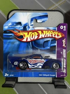 2007 Hot Wheels Racing 1941 Willys Coupe Blue #077 1/4 SHORT CARD - Picture 1 of 1