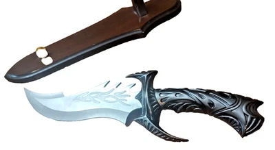 Dragon knife Flame Bowie Knife DAGGER Ornately Decorative Collectible w/ Stand - Image 1 of 4