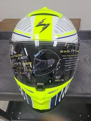 Jugo de aire Scorpion Exo-R1 blanco/azul pequeño 75-2108S Foto 1 de 4