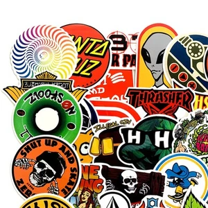 100 PCS cool brand sticker stickers Vinyl Skateboard Luggage Pack Logo Decals - Photo 1 sur 5