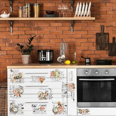 Transferencias decorativas versátiles para manualidades y muebles | Hojas de diseño floral Foto 1 de 4