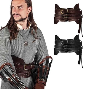 Vintage Halloween Medieval Wide Belt Knight Armor Viking Pirate Belt Accessories - Picture 1 of 23