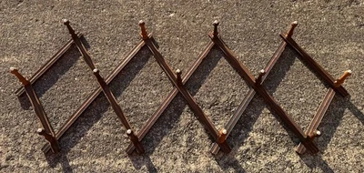 Antique Accordion/Folding Wall Mount Country Farmhouse 13 Peg COAT/HAT/MUG Rack - Image 1 of 4