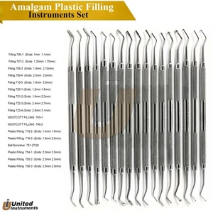 New Set Of 17 Dental Amalgam Restorative Composite Plastic Filling Instruments  - Picture 1 of 15