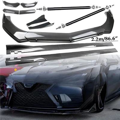 Carbon Fiber Front Bumper Lip Spoiler Side Skirt Body Kits For Toyota Camry W Foto 1 de 4