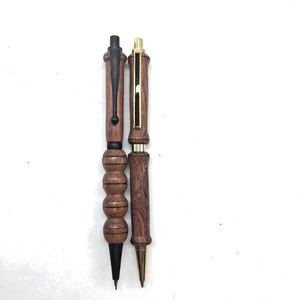Handcrafted Wooden Mechanical Pencil Set With Brass Accents - Picture 1 of 8
