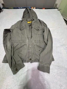 Giacca con cappuccio militare Prince & Fox Utility Cargo donna piccola verde invecchiata - Foto 1 di 12