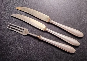 Vintage Antik Versilbert Schnitzset (Gabel & Messer) Maryland Muster Alvin - Bild 1 von 3