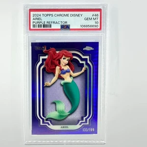 2024 Topps Chrome Disney Ariel #46 Purple Refractor /199 PSA 10 - Picture 1 of 3