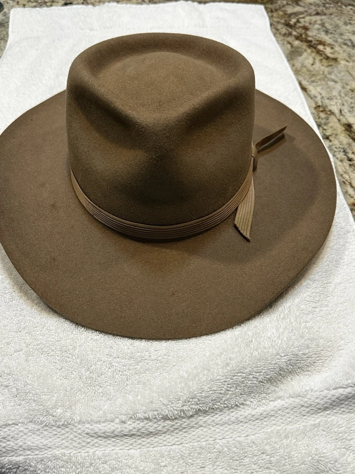 Винтажная ковбойская шляпа Akubra Western Snowy River из чистого меха войлочная черная размер 57 ЧИТАЙТЕ - Изображение 1 из 4