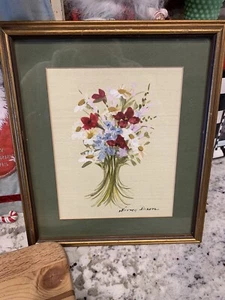 Rare Signed Floral Painting With Custom Frame Vintage - Picture 1 of 5