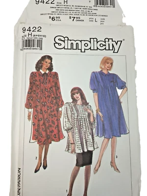Simplicity 9422 Ladies Maternity Dress Sewing Pattern Size 6-10 Envelope Damage - Image 1 of 4