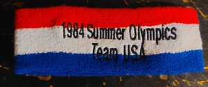 1984 Olympiamannschaft USA Schweißband Neu Neu ohne Etikett Headband Neu aus altem Lagerbestand Vintage - Bild 1 von 5