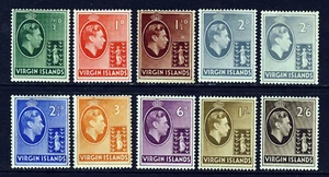 VIRGIN ISLANDS King George VI 1938-47 Definitive Part Set SG 110 to SG 118 MINT - Picture 1 of 2