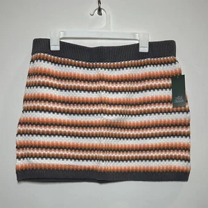 Women's Bodycon Mini Sweater Knit Skirt - Wild Fable Gray Striped XLarge - Picture 1 of 2
