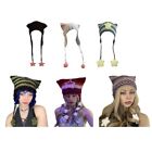 Y2K-Party Holiday Hat Cute Slouchy Knitted Hat for Kid Teens Girls Devil Hat