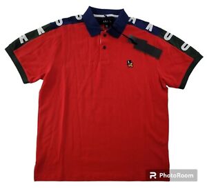 Akoo Greenwood Men Red Short Sleeve Polo Size XL Logo Spell Out NWT