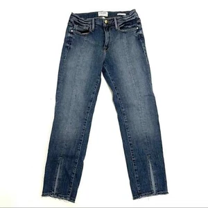 FRAME Denim Le Nouveau Straight Leg Blue Crop Slit Ankle Jeans sz 27 City Casual - Picture 1 of 8