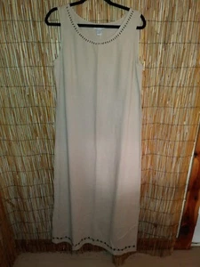 Amanda Lane Sleeveless Dress tan/beige  Size 12 long about 51" DRESS ONLY - Picture 1 of 5