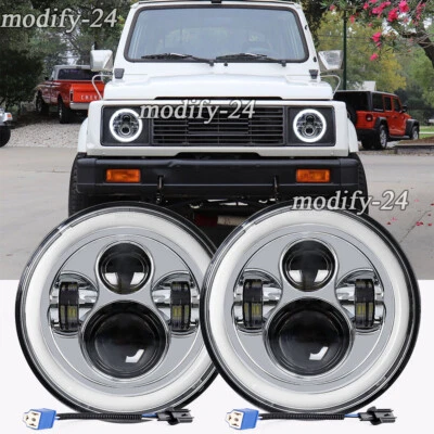 Faros LED redondos de 7 pulgadas para Suzuki Samurai DOT 1986-1995 haz de halo alto/bajo 2x Foto 1 de 4