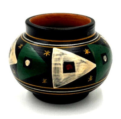 Mini Vase Inka Motive Keramik Handarbeit Fairtrade Südamerika - Bild 1 von 4