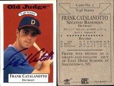 Frank Catalanotto Signed 1996 Signature Rookies Old Judge #7  Detroit Tigers