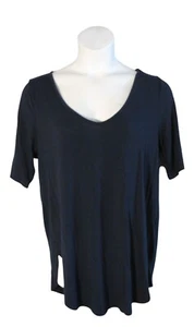 Torrid 1 1X Navy Blue Super Soft Jersey Knit Shirt Top Stretch - Picture 1 of 3