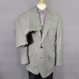 JOS A BANK Men's 2PC Suit Gray Glen Plaid Soft Wool Size 44R / 39x32 - Picture 1 of 21