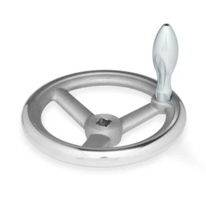 DIN Volante Aluminio, 160mm Ø, 12mm Cuadrado, con Mango Fijo - Imagen 1 de 2