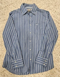 Men's Stripe Button Down Shirt, Blue, Used Once, Medium, 100% Cotton, from 4080 - Picture 1 of 8