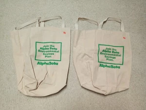 VINTAGE UNBENUTZTE ALPHA BETA SUPERMARKT SCHWERE CANVAS EINKAUFSTASCHEN - Bild 1 von 1
