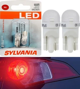Sylvania Luce LED 168 T10 Rosso Due Lampadine Posteriore Laterale Indicatore - Picture 1 of 12