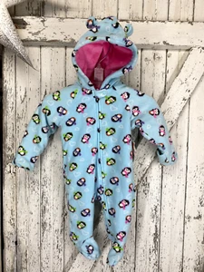 Garanimals Kleinkind 3-6M Pinguin Fleece Hoodie Strampler Einteiler Reißverschluss Anzug - Bild 1 von 4