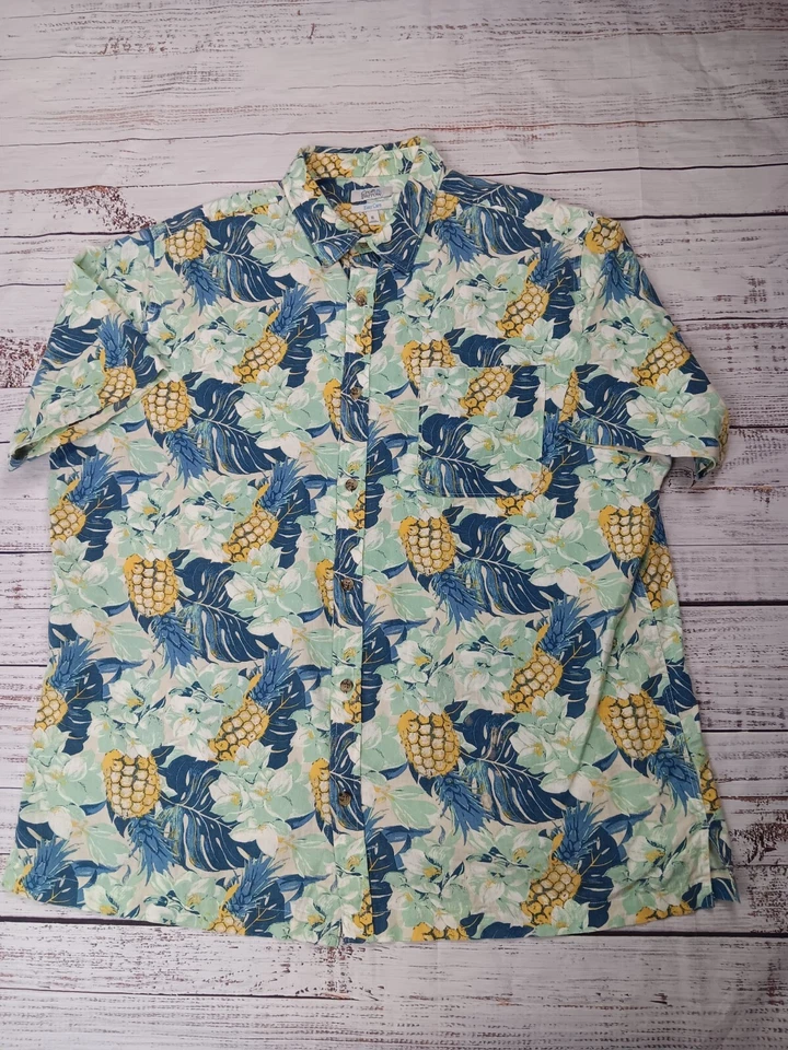Camisa Croft & Barrow Para Hombre X-Grande Floral Piña Fácil Cuidado Mezcla de Lino Foto 1 de 4