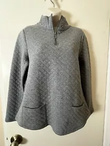 NOMADIC TRADERS Quilted Heather Gray 1/4 Zip Sweatshirt SZ S 2 Pockets - Picture 1 of 12