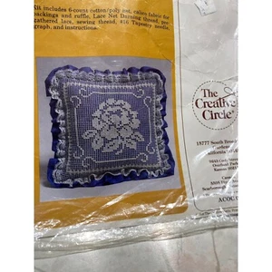 Blue Garden, beauty, pillow kit, the creative circle, 1980s craft kit for making - Picture 1 of 4