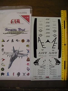 1/32 CAM Decal HORNETS NEST: McDonnell Douglas F/A-18A *large oversize sheet OOP - Picture 1 of 1