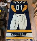LA Chargers Comfy Fleece Throw Blanket with Sleeves 48" x 68" Northwest Only $10.00 on eBay