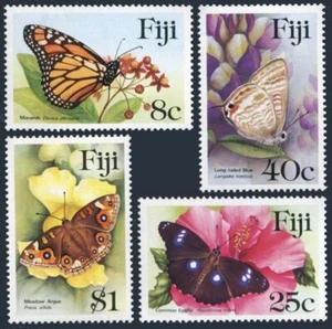 Fiji 523-526, MNH. Mi 517-520. Butterflies 1995. Monarch, Common egg-fly, Meadow - Picture 1 of 1