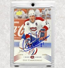 Guy Carbonneau Montreal Canadiens Upper Deck Centennials Autographed Card