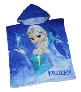 Frozen Elsa Bathrobe Hooded Bath Swimming Poncho Towel FR12 (Size: 120*60 cm) - Picture 1 of 4